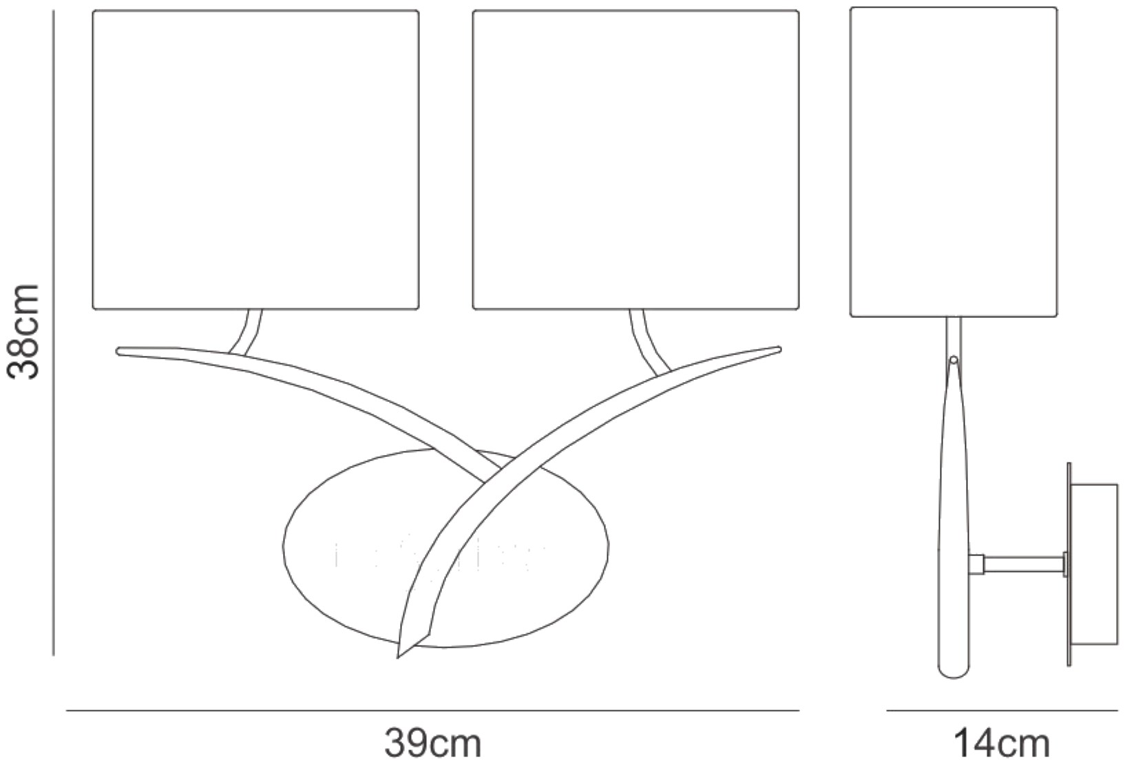M1155/BS  Eve Wall Lamp 2 Light